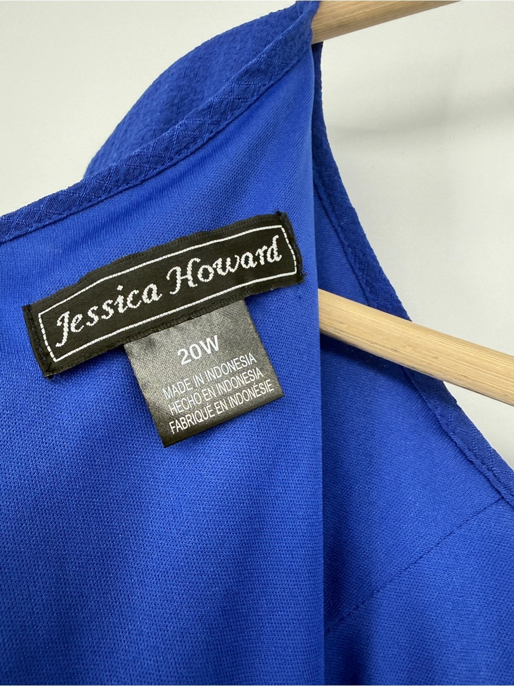 Jessica Howard Royal Blue Cascade Ruffle Tie Waist Sleeveless Dress Plus Size 20 - Picture 2 of 11